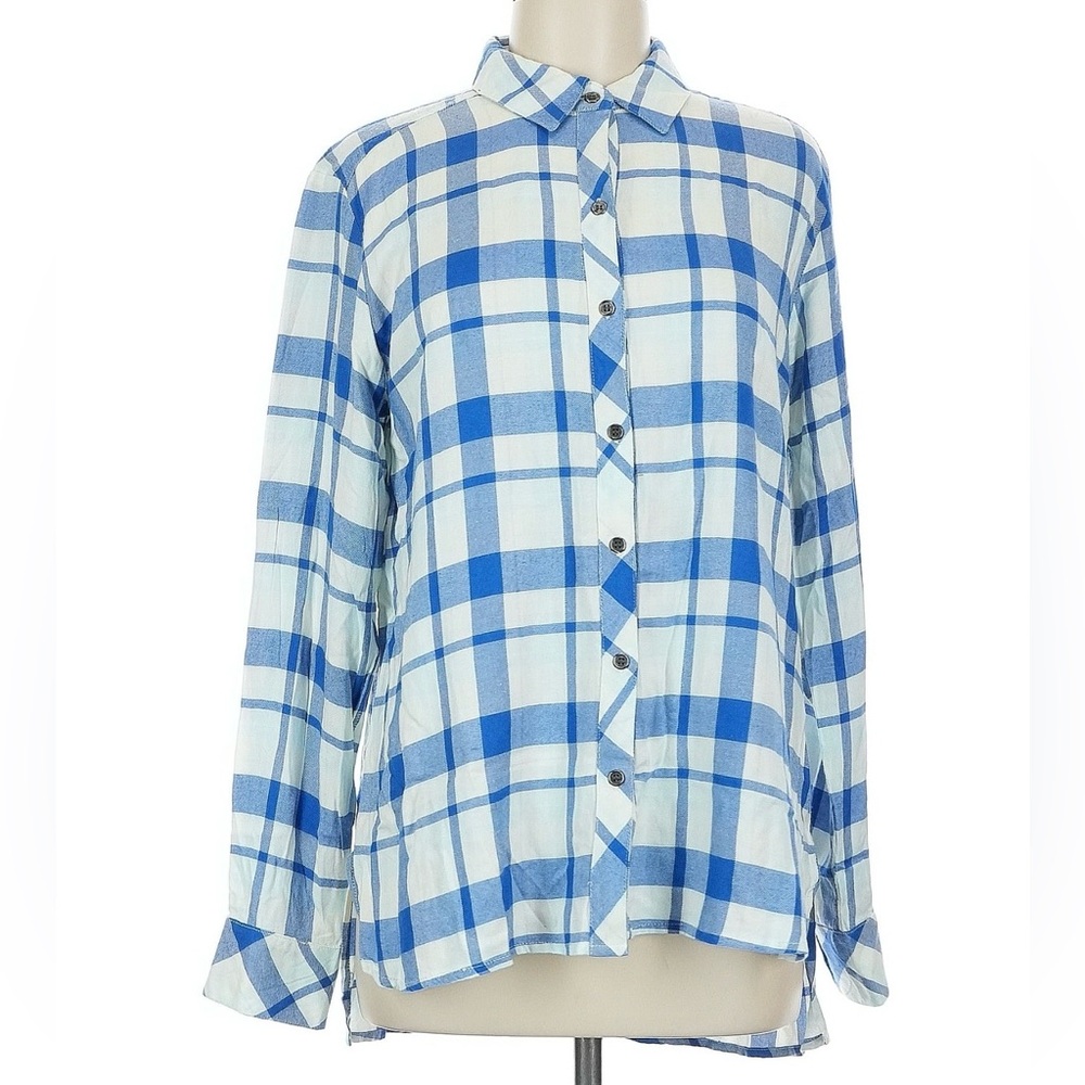Michael Stars Blue Plaid Button Down Shirt